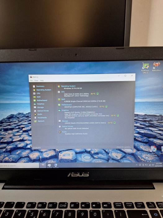 Laptop Asus X555UJ , i5 6200U, 4GB , ssd 256 GB, GeForce 920M 2Gb