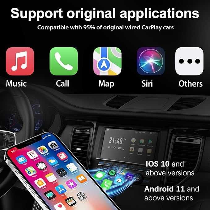 ZUOQIANG 2 в 1 безжичен Carplay адаптер