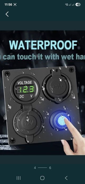 Panou cu priză bricheta•voltmetru si usb