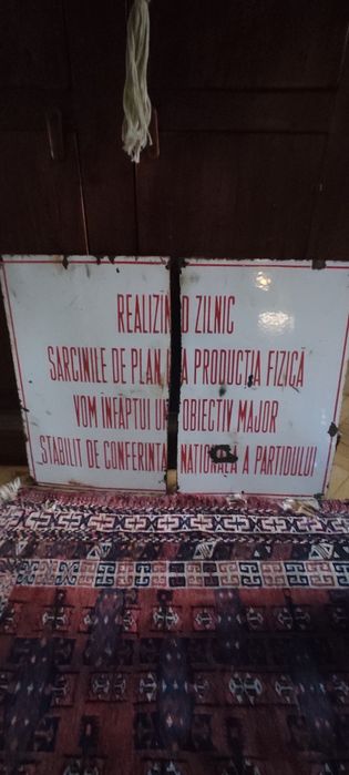 Firma veche,reclama,  emailata, tabla comunista