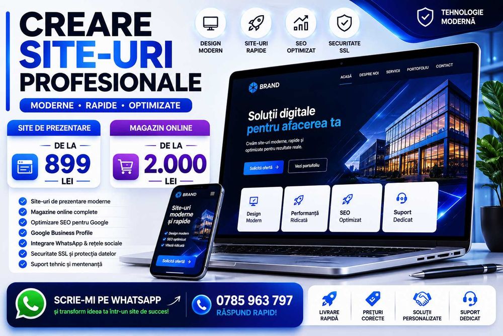 Site de Prezentare 899 Lei | Magazin Online și SEO