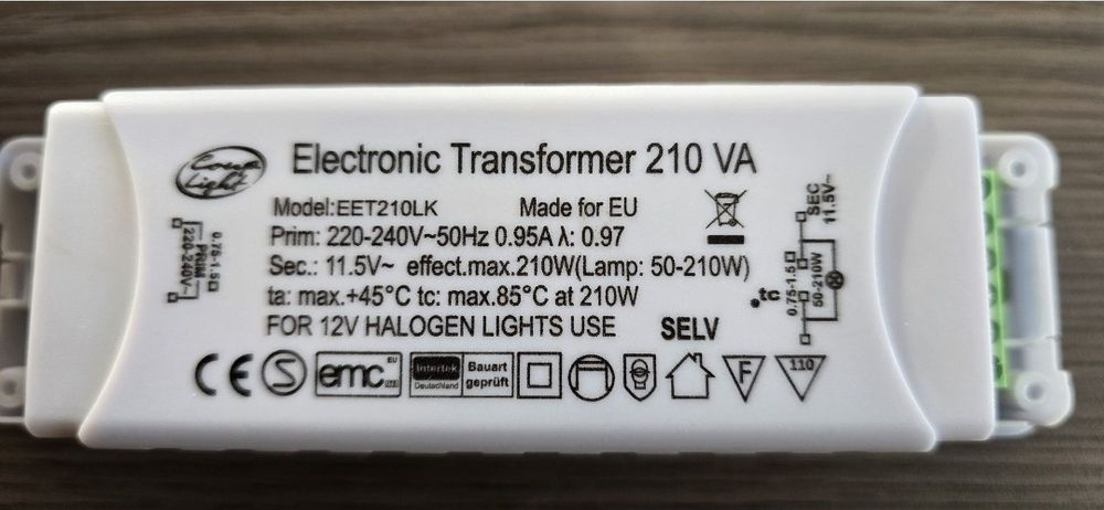 Трансформатор 220/12V 210W/150W/105W