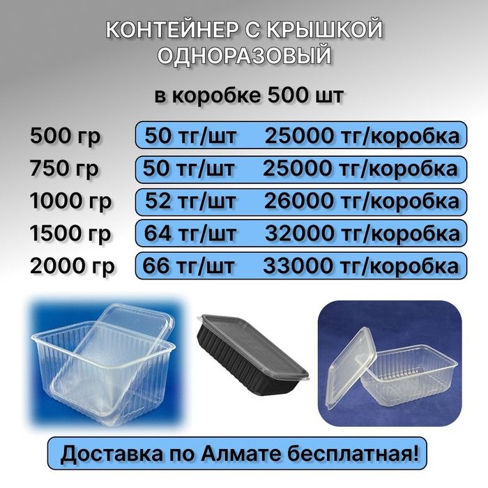 Одноразовый контейнер, бесплатная доставка