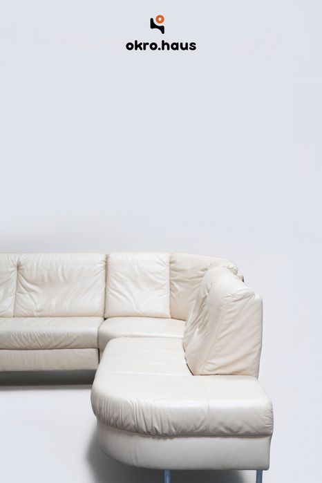 Colțar  crem  piele- extensibil