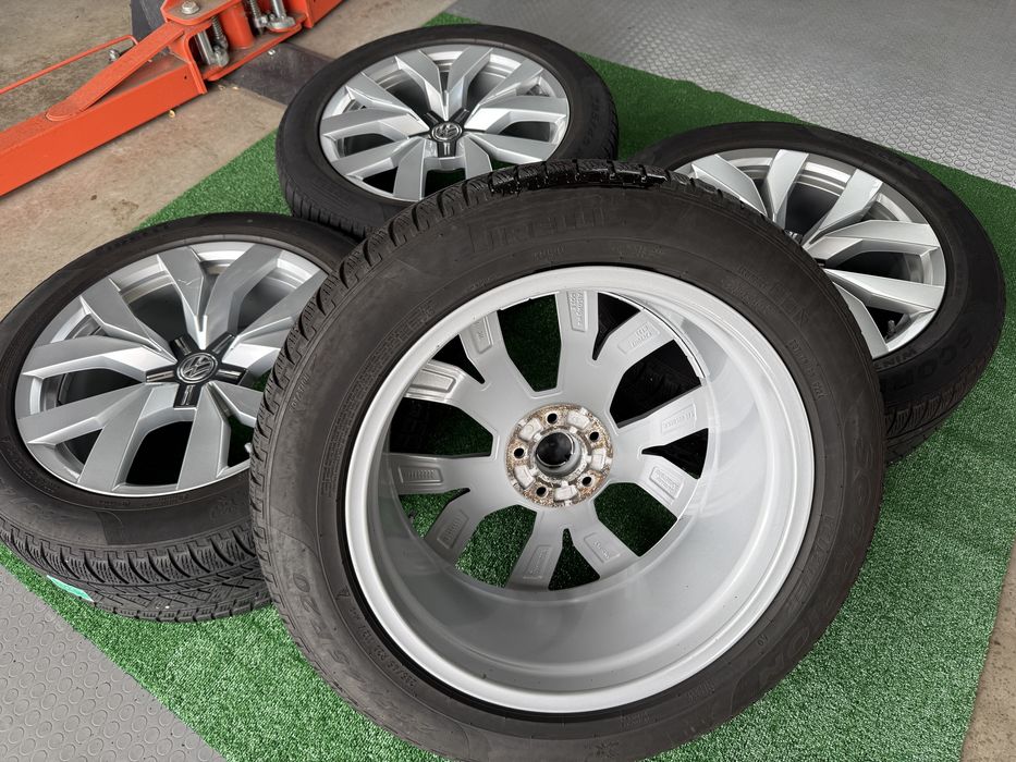 4бр. КАТО НОВИ 20” ОРИГИНАЛНИ Джанти “BRAGA” 5х112 Със Зимни Гуми 285/45R/20 *PIRELLI* за -VW TOUAREG/MERCEDES CLS/AUDI Q7/SQ7/Vag- 9.0Jx20H2, ET33