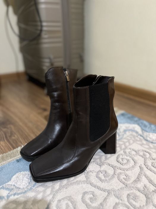 Натуральная кожа ботильоны