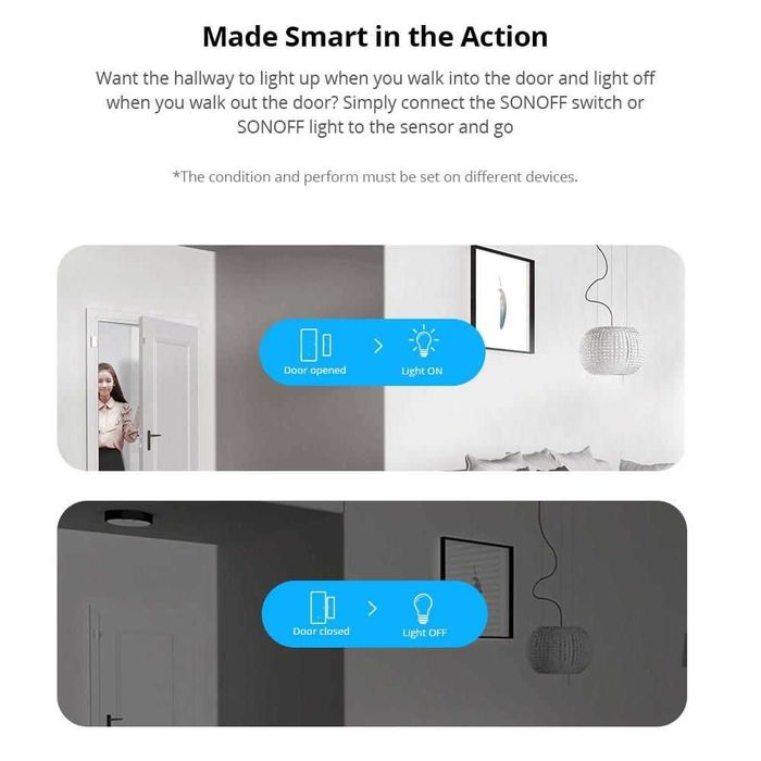 Sonoff Smart WiFi алармен магнитен датчик за врата или прозорец