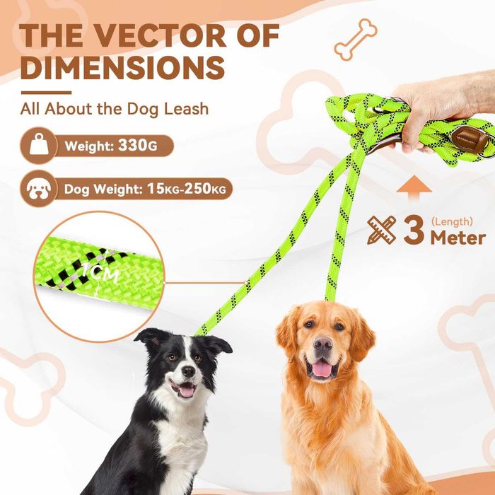 НОВ!Мултифункционален двоен повод за куче/та 3 м,регулируем,hands-free