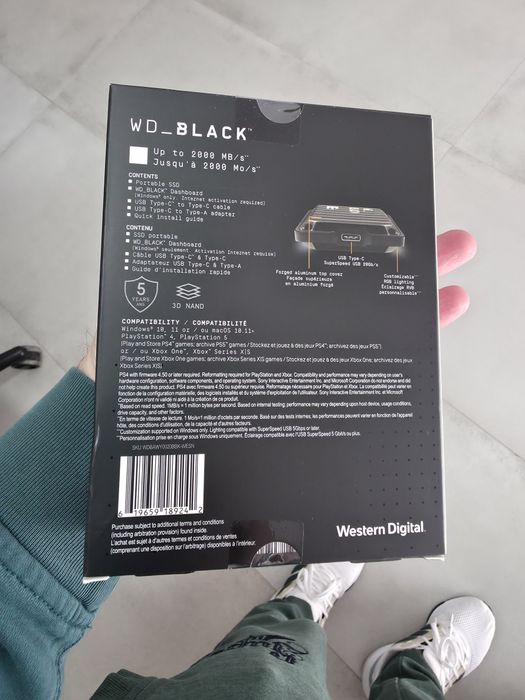 SSD Extern Western Digital Black P40, Game Drive, USB-C, 2TB, Negru - transport gratuit