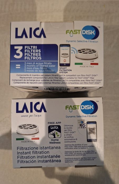 филтрираща бутилка от неръждаема стомана myLaica в комплект с резервни филтри Fast Disk