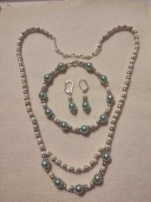 Colier și set mărgele handmade