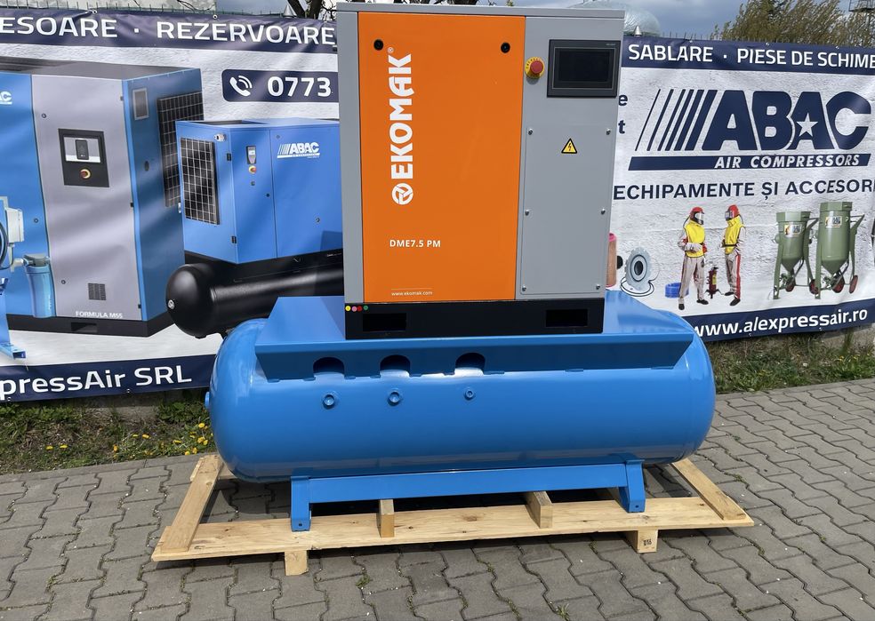 Compresor cu surub EKOMAK 7,5kw /Rezervor 500l /Inverter /Magneti perm