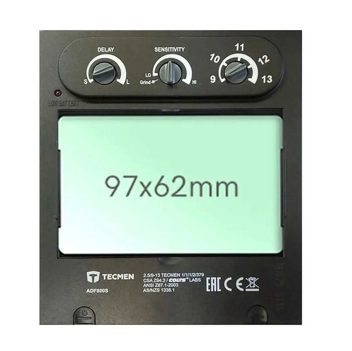 Сварочная маска с автоматическим светофильтром (АСФ) Tecmen ADF 800S