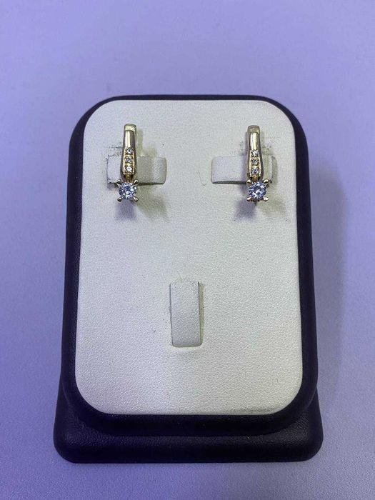 Золотые серьги 585, желтый, СТ35963
