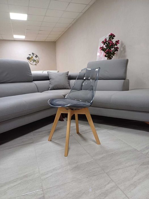 Стол Верона кристал сив/седалка кадифе