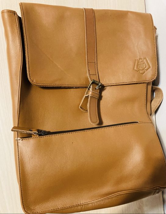 Rucsac maro din piele naturala, nou