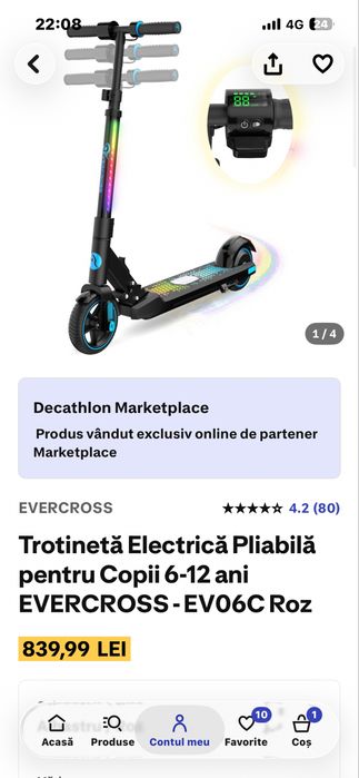 Trotineta electrica evercross 6-12 ani