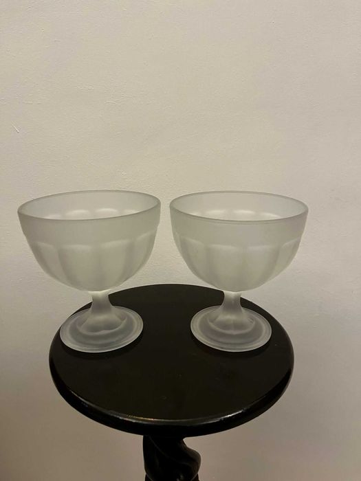 Set doua cupe cristal bizonat germania mari vechi bibelouri bibelou