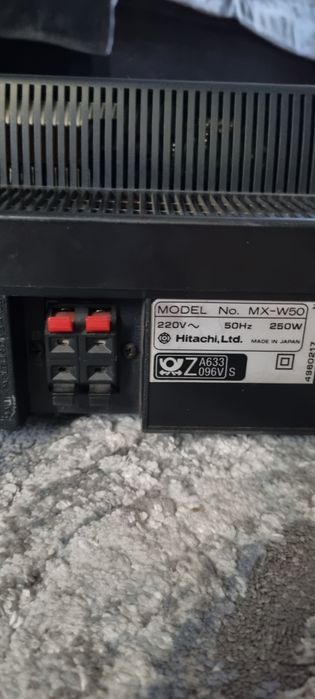 Sistem audio Hitachi, amplificat, cu radio, dublu deck si cd, raritate