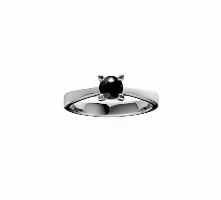 Inel logodna Teilor 750 diamant negru marimea 51 Nou