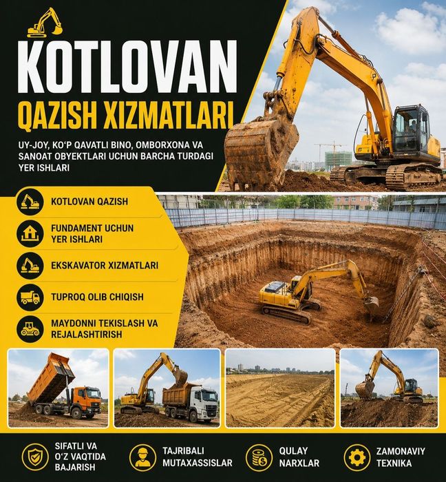Kotlovan/ekskavator/samasval/ maxsus texnika/котлован/экскаватор/