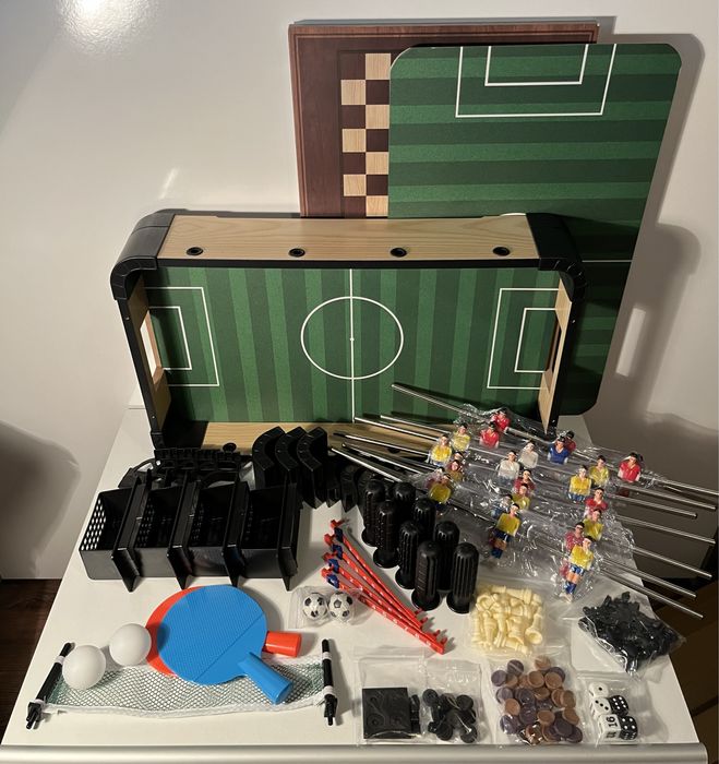 Комплект игри за маса 5 в 1 - Джаги, Тенис на маса, Шах, Дама и Табла