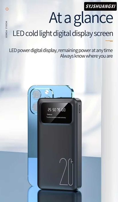 20000mAh Baterie Portabilă, 5V/2A, Dual USB, pentru Telefoane IOS/Android, Tablete și Alte Dispozitive Electronice, Baterie Li-Polymer Călătorii