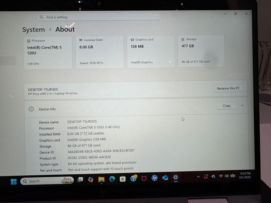 HP Envy x360 сенсорный