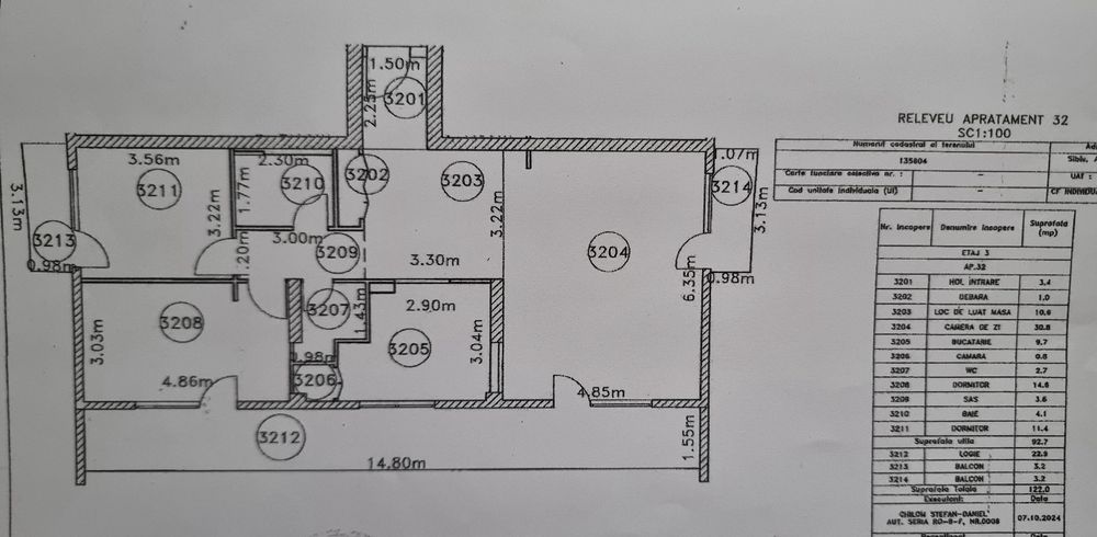 Proprietar, vând apartament cu 3 camere decomandat, 122 mp