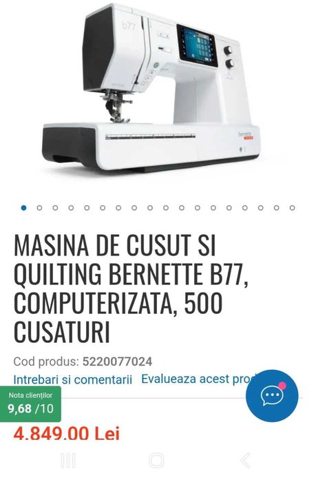 Mașină de cusut profesională Bernette b77