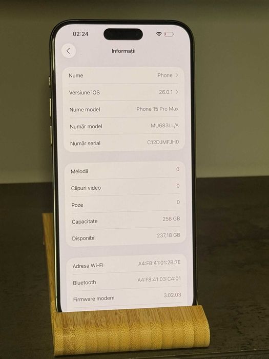 Iphone 15 Pro Max/E-sim/256Gb/86% baterie