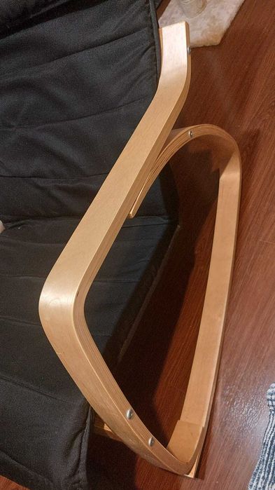 Fotoliu balansoar lemn prevazut cu husa textila, defect minor