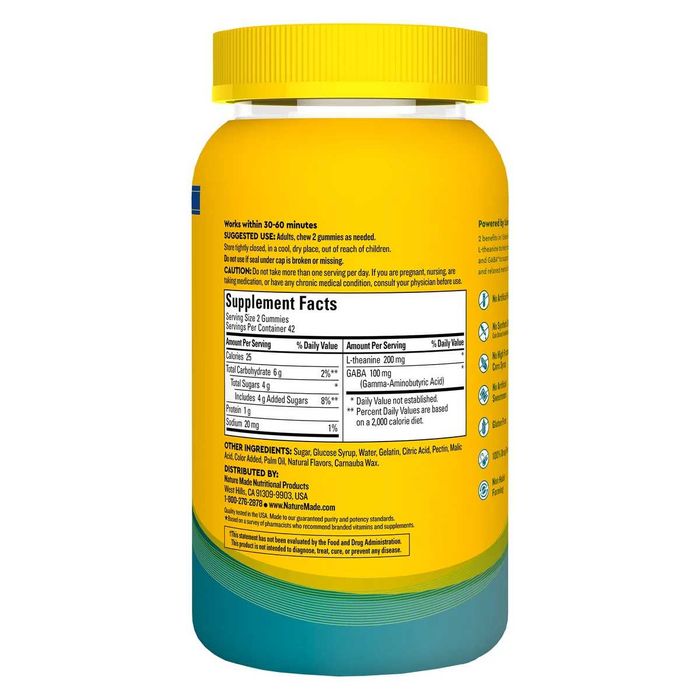 Л- Теанин+ Габа Nature Made Wellblends Stress Relief снятие стресса