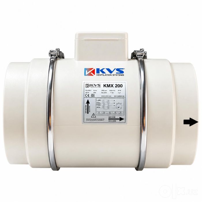 Канальный вентилятор KVS KMX 100-315 Турция для вытяжки 220В