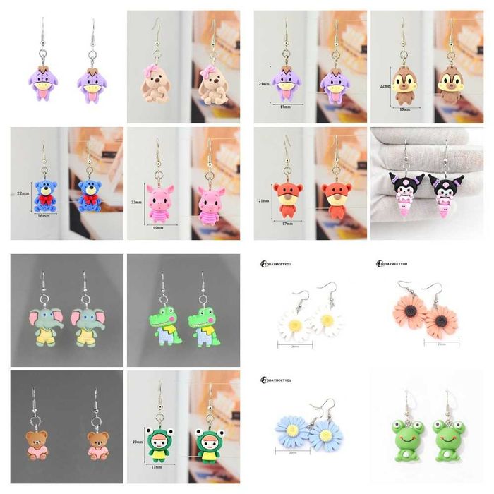 Серьги детские  мультяшных героев