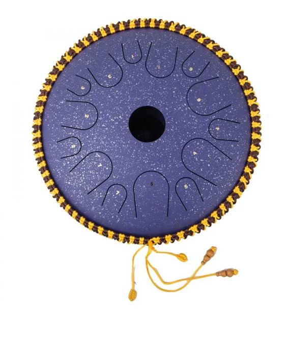 Ръчен перкусионен инструмент Steel Tongue Drum, 14 инча, с чанта за пътуване