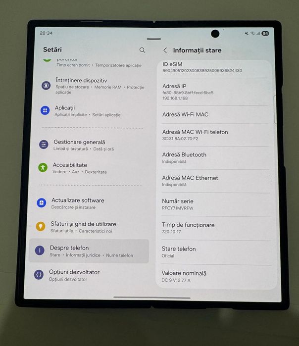 Samsung Z Fold 7 1TB 16GB RARITATE + husa Benks *** IMPECABIL ***