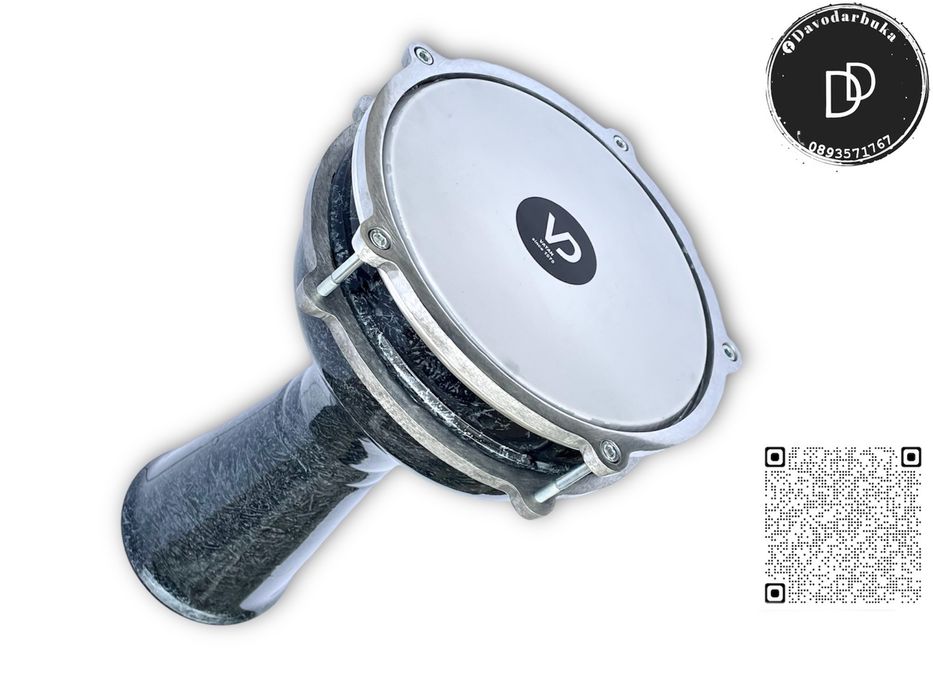 Професионална тарамбука Vatan 40х25см мраморен графит