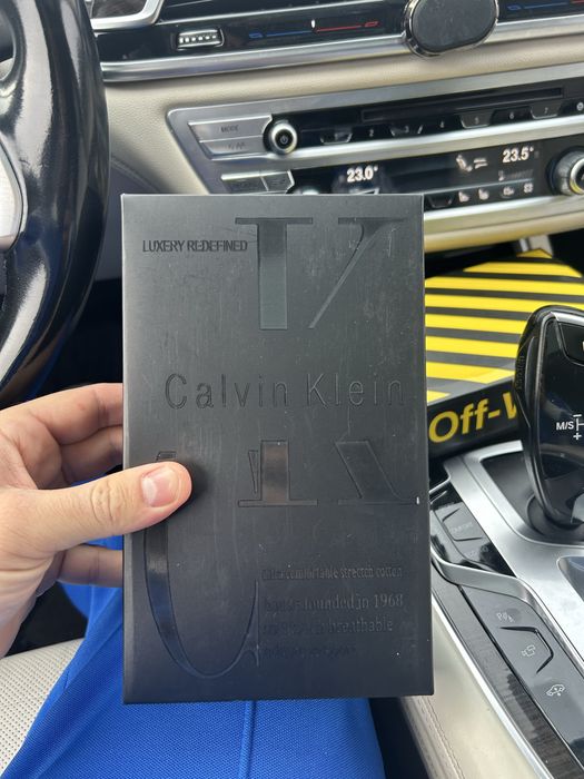 Boxeri Calvin Klein , set de 3 bucăți,  negru cu bandă logo roșu- L