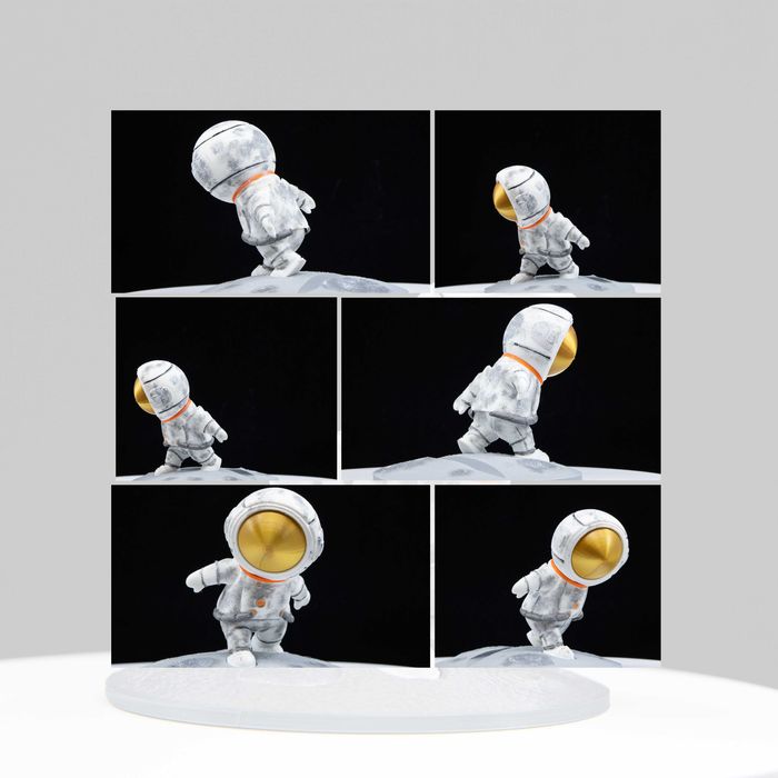 STAND TELEFON ASTRONAUT PE LUNA -Handmade, dry brush + 4 straturi lac