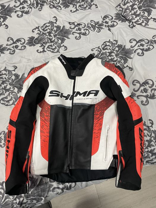 Geaca Moto Shima Str 2.0 Alb/Rosu/Negru 54