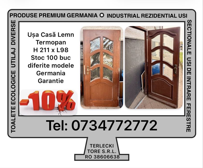 USA CASA LEMN TERMOPAN Germania  unicat manufactura H 211 x L 98 Garantie