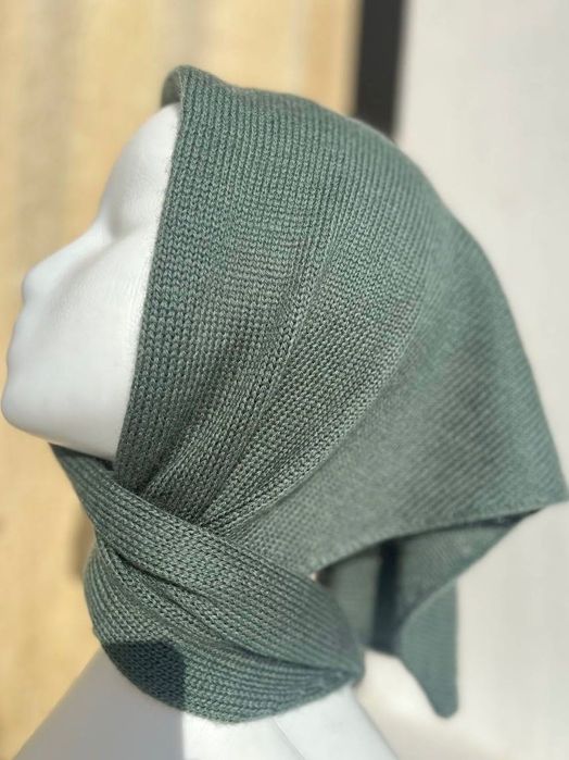 Шарф косынка теплый вязаный