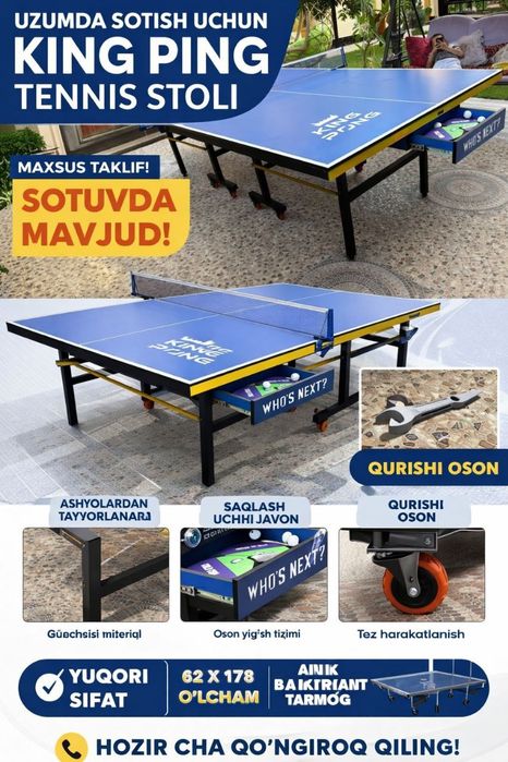 Stol tennis arzon narxlarda sehdan