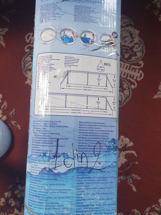 Piscină cadru metalic 3x2 m (folosită o singură dată) – Set complet