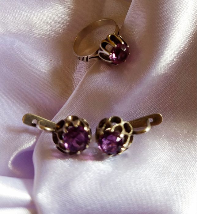 Серебряный комплект, 916 проба