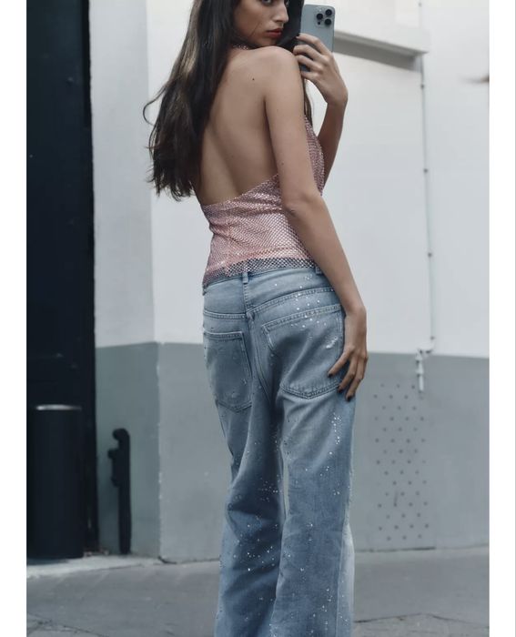 Официален топ на Зара с камъчета