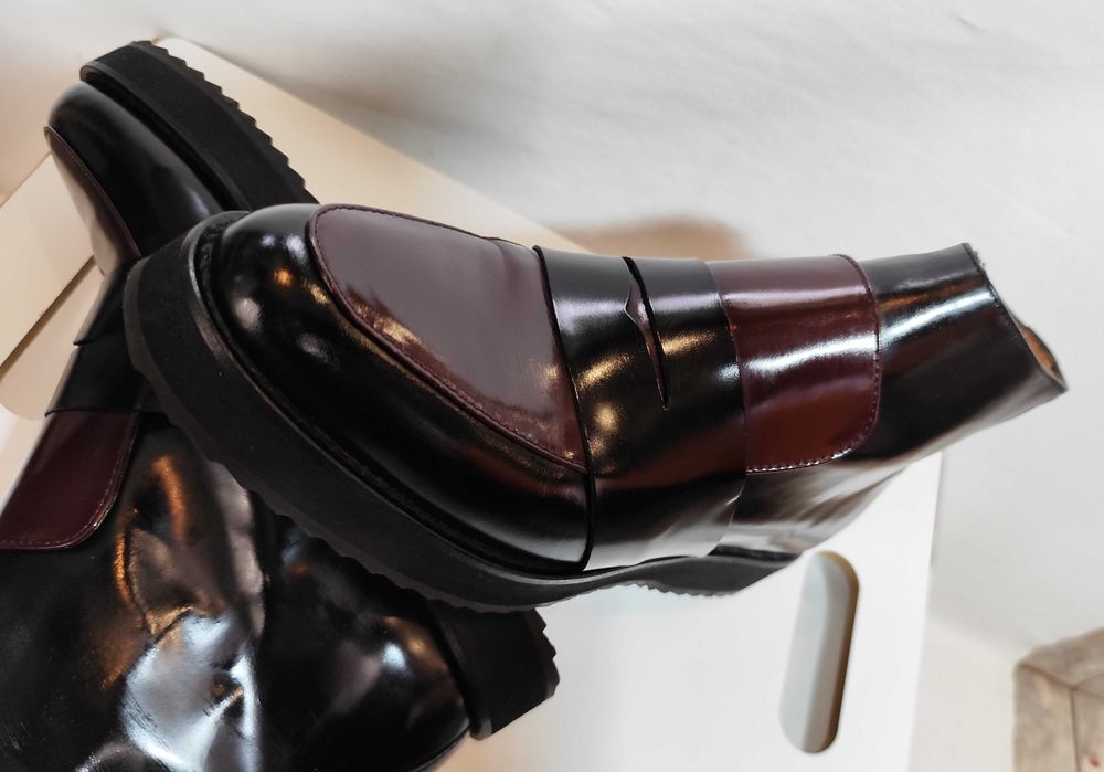 Ghete zip botine 40 penny Bimka & Lola piele naturala lustruita