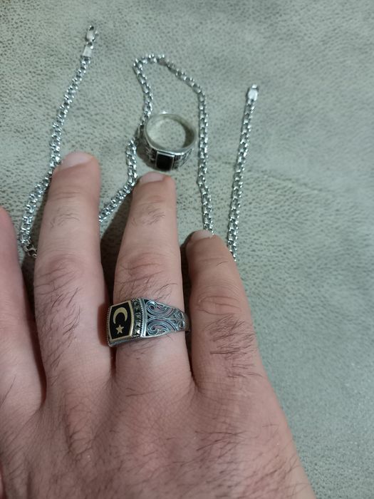Цепочка и 2 кольца серебро