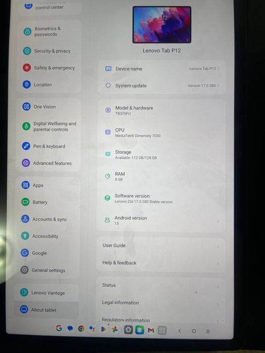 Lenovo Tab P12 новое состояние